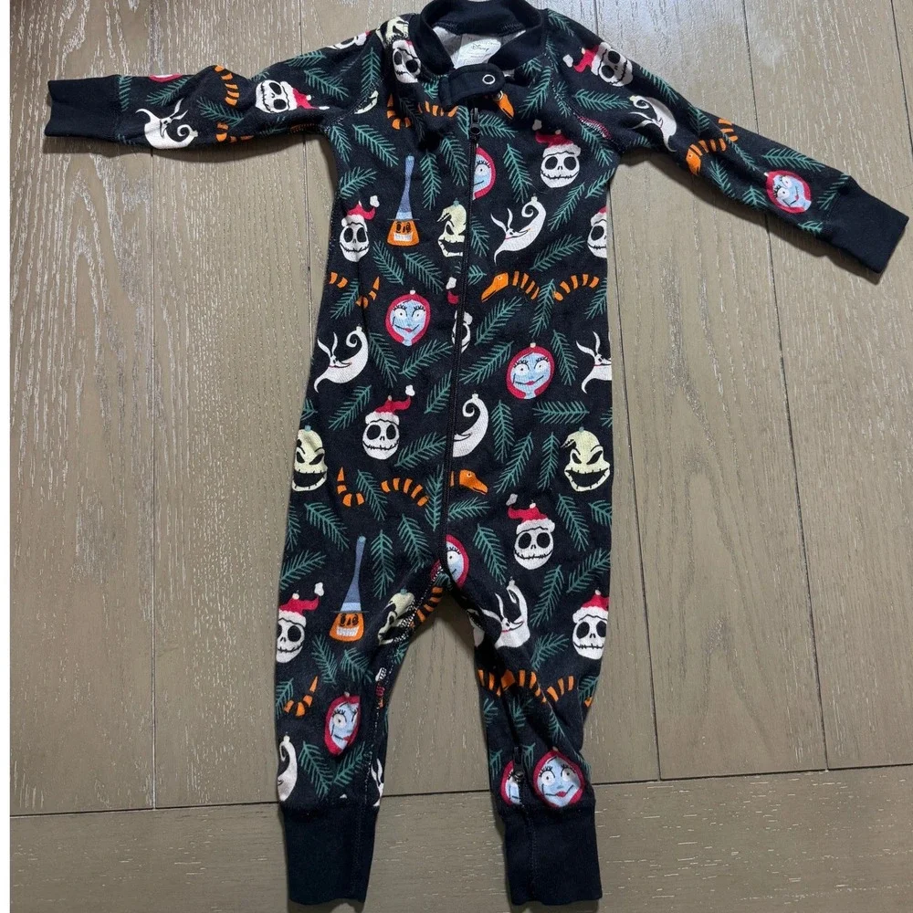 Hanna Andersson Pajamas Kids 12-18 Months Black Nightmare Before Christmas Zip